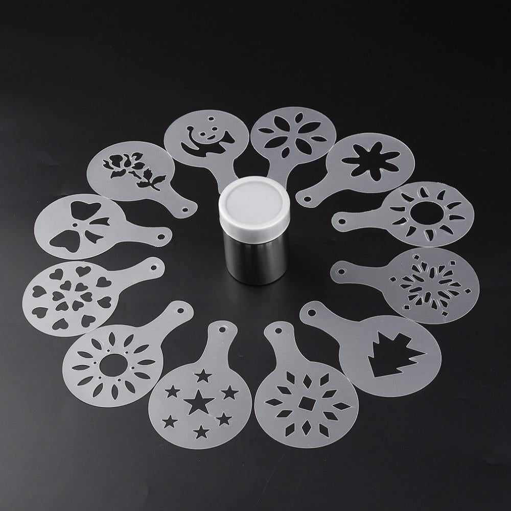 Coffee Shaker with Stencils Template Strew