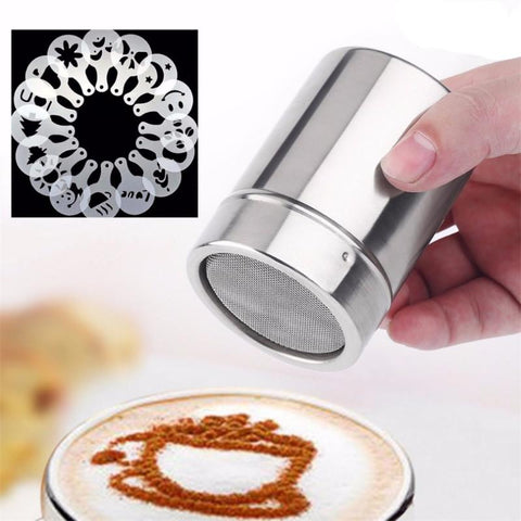 Coffee Shaker with Stencils Template Strew