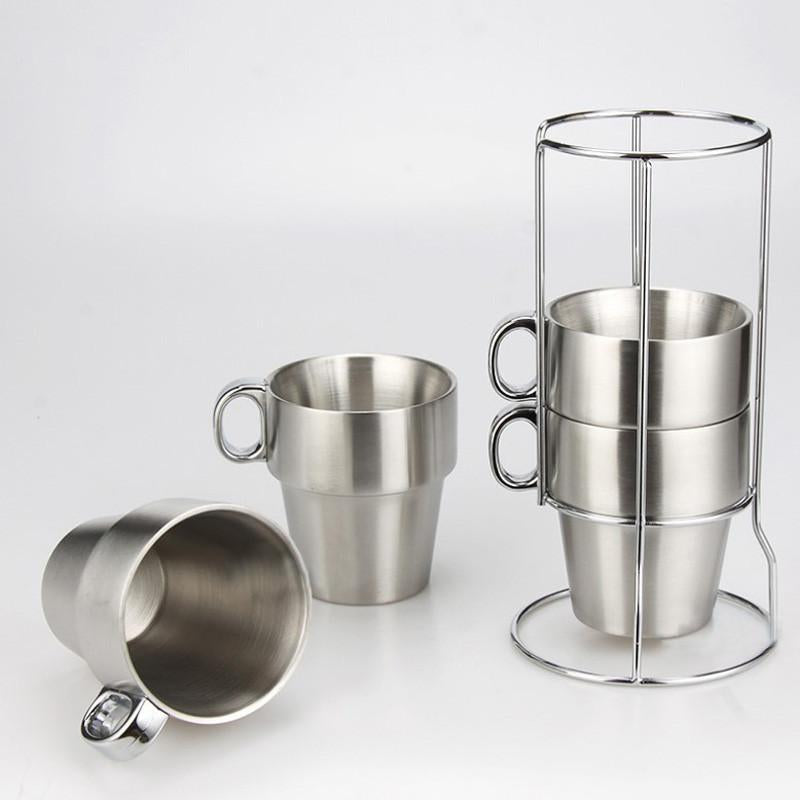 Espresso Cup Set with Rack